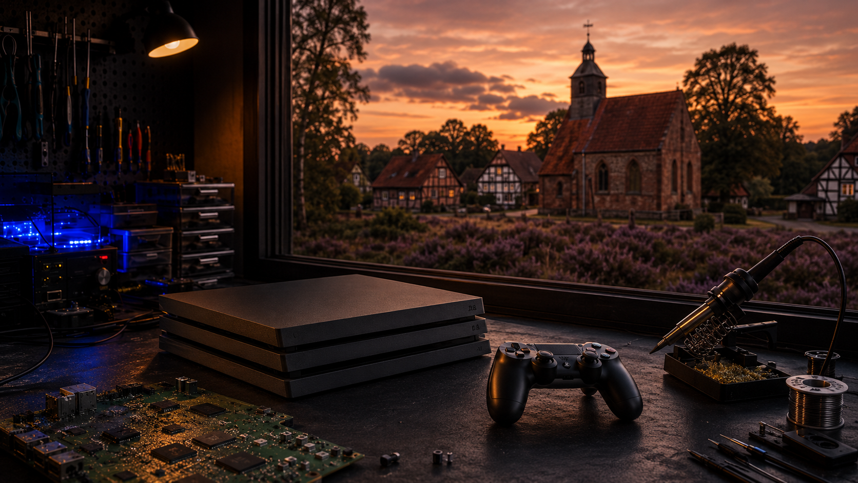 Konsolen-Reparatur Tostedt – PS4 Werkstatt mit Blick auf das Heidedorf
